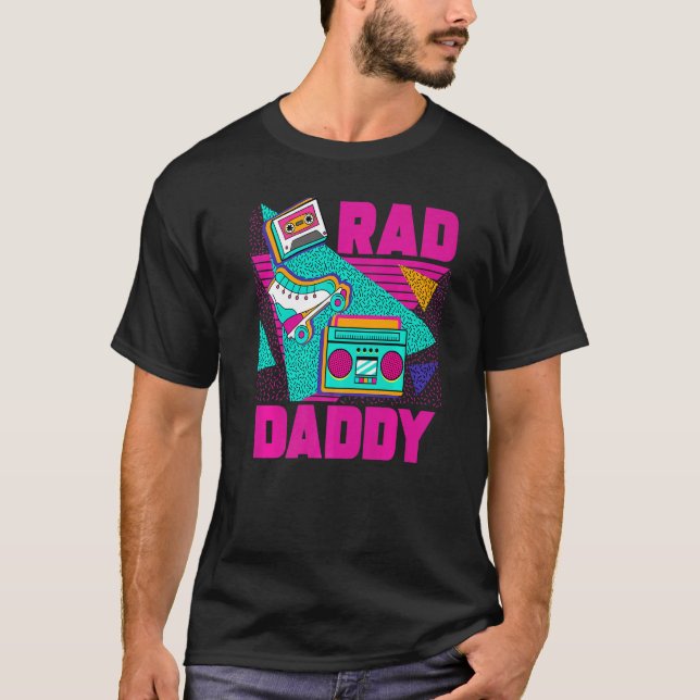Mens Rad Daddy 90s Aesthetic Nostalgia 1990's Retr T Shirt (Framsida)