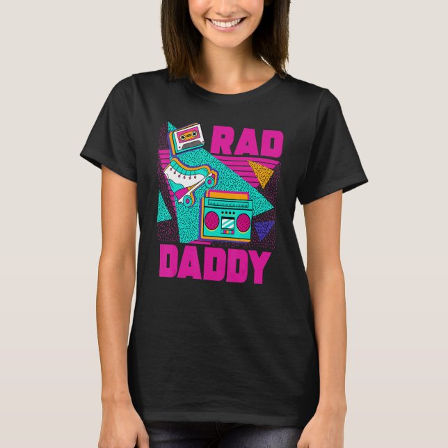 Mens Rad Daddy 90s Aesthetic Nostalgia 1990's Retr T Shirt (Framsida)