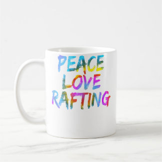 Mens Rafting Outfit Spruch Raftingboot Peace Love Kaffemugg