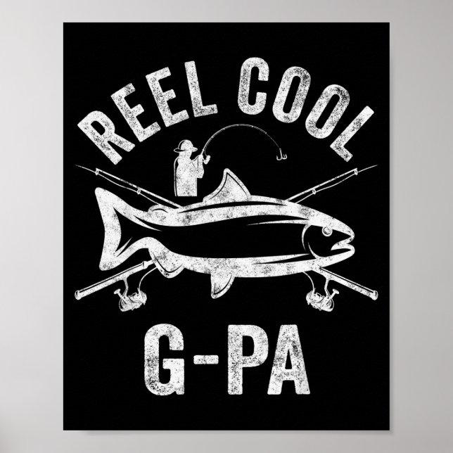 Mens Reel Cool G-pa Shirt Funny Fisherman Christma Poster (Framsidan)