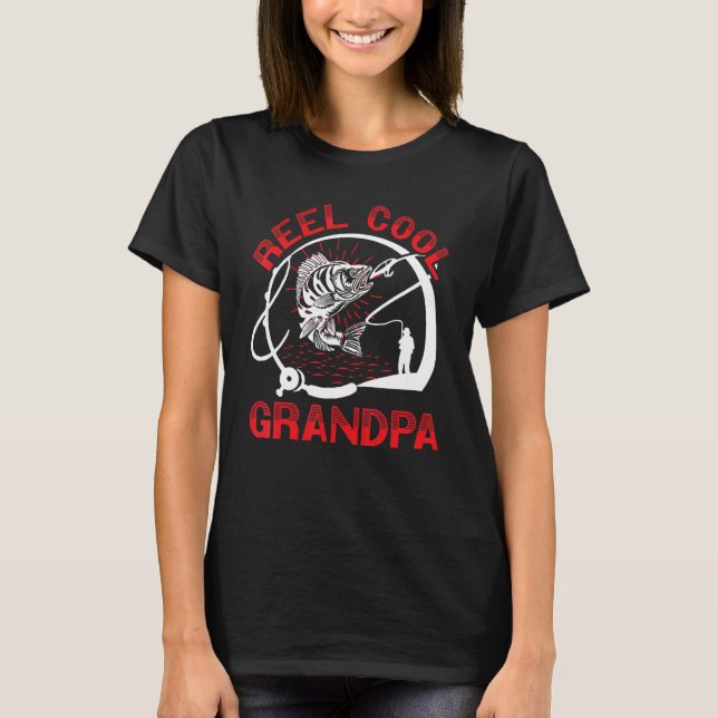Mens Reel Cool Grandpa Grandfather Fishing Grandda T Shirt (Framsida)