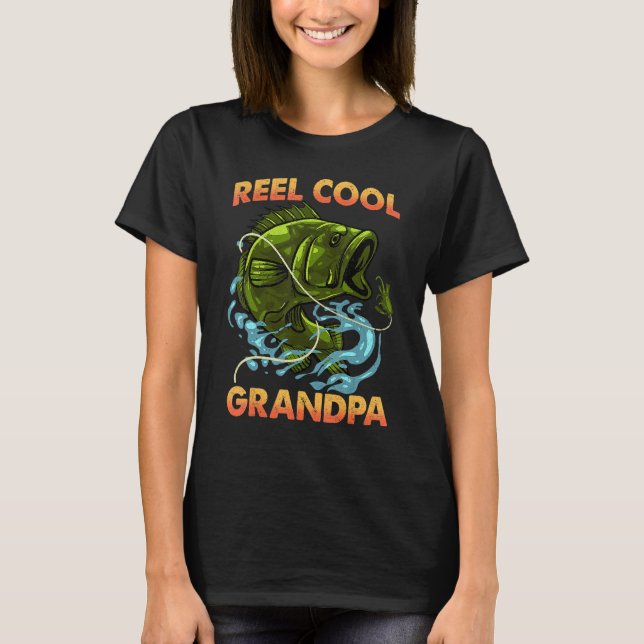 Mens Reel Cool Grandpa Shirt Funny Valentine Fathe T Shirt (Framsida)