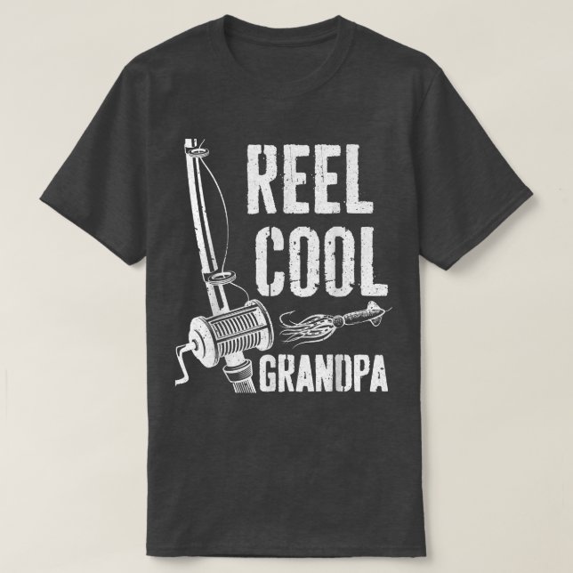 Mens Reel Cool Grandpa T  Fishing Father's Day  T Shirt (Design framsida)