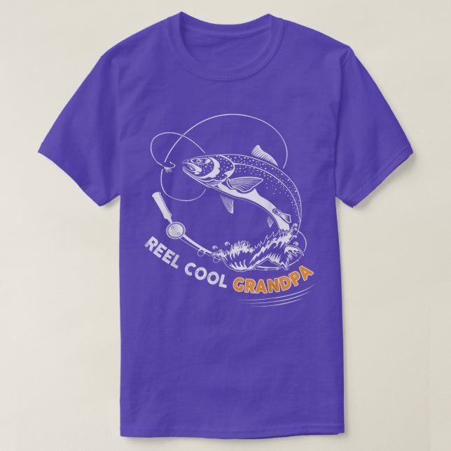 Mens Reel Cool Grandpa t  Salmon fishing Father's  T Shirt (Design framsida)