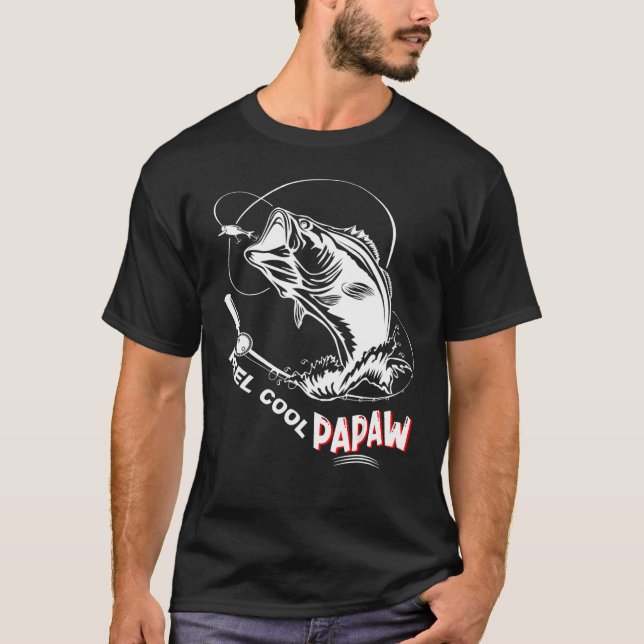 Mens Reel Cool Papaw Fisherman Papaw Father Day Fi T Shirt (Framsida)