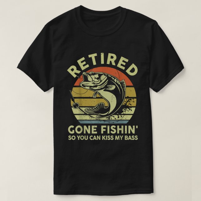 Mens Retired Gone Fishing-shirt Retirement Bass Da T Shirt (Design framsida)