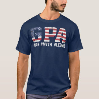 Mens Retro American Flag 4th of July G-Pa Gift for T Shirt