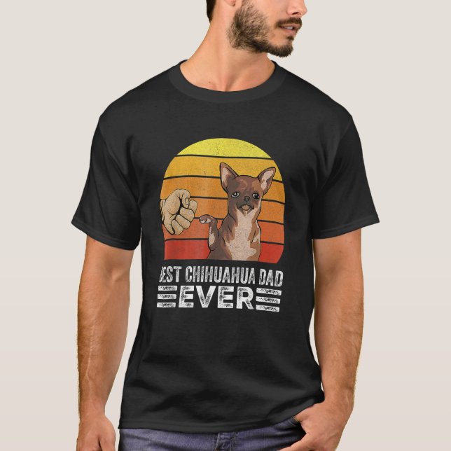 Mens Retro Best Chihuahua Dad Ever  Fathers Day Ch T Shirt (Framsida)