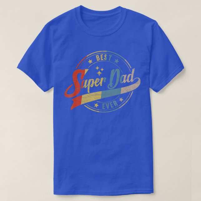 Mens Retro Best Dad Super Dad Ever Father Daddy Fa T Shirt (Design framsida)