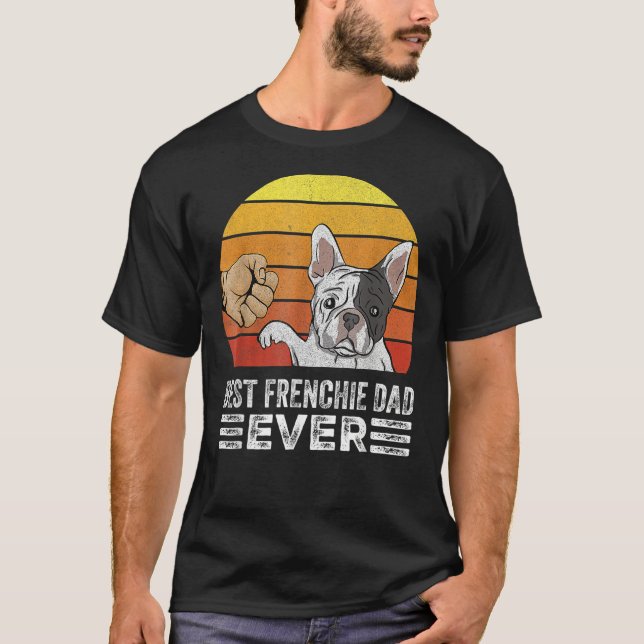 Mens Retro Best Frenchie Dad Ever  Daddy French Bu T Shirt (Framsida)