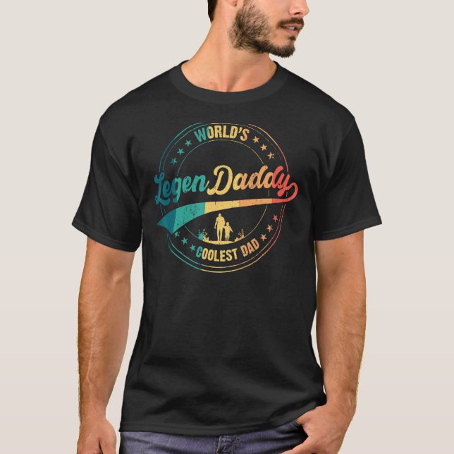 Mens Retro Legendaddy Världens coolaste pappa för  T Shirt (Framsida)