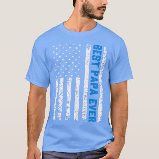 Mens Retro US Best Papa Ever 4th Of July Father's T Shirt