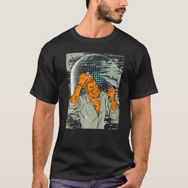 Mens Retro Wolf Outfit Halloween Werewolf   T Shirt (Framsida)