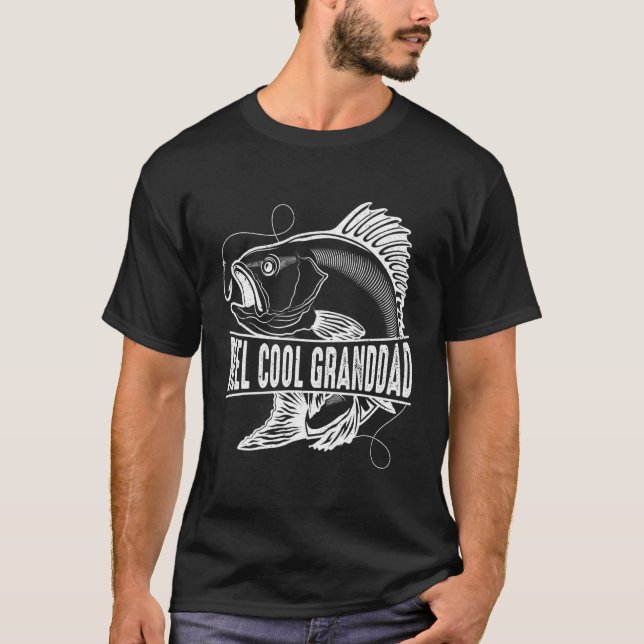 Mens riktigt cool farfar Fisk Fiske Fars dag T Shirt (Framsida)