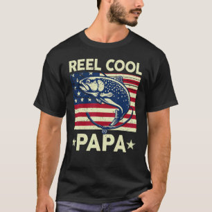 Mens Riktigt Cool Pappa 4 Juli Fiske Patriotisk T Shirt