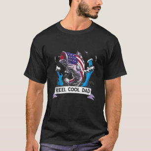 Mens Riktigt Cool Pappa Fars Dag Reel Fiske Pappa T Shirt