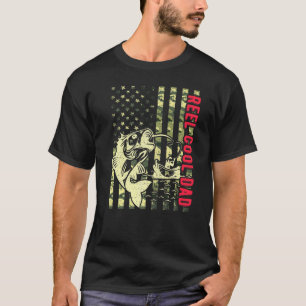 Mens riktigt cool pappa fiske kamouflage amerikans t shirt