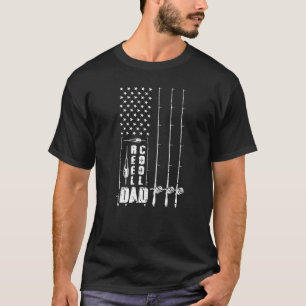 Mens Riktigt Cool Pappa Fiske Usa Flagga Fars Dag T Shirt