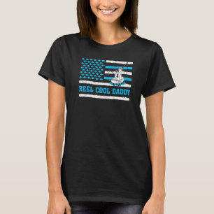 Mens riktigt cool pappa Usa flagga fiske pappa fad T Shirt