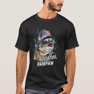 Mens riktigt cool Pawpaw amerikansk flagg fiske pa T Shirt