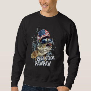 Mens riktigt cool pawpaw amerikansk flagga fiske p lång ärmad tröja