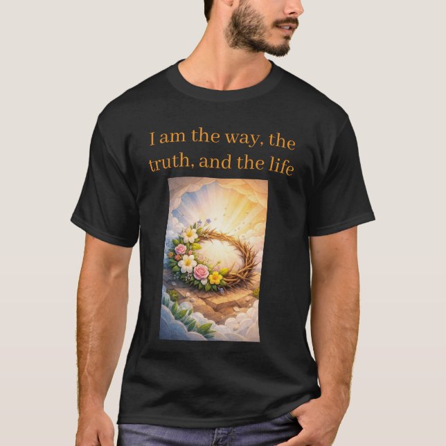 Men's Risen Jesus Empty Tomb 3D Papercut Easter T Shirt (Framsida)