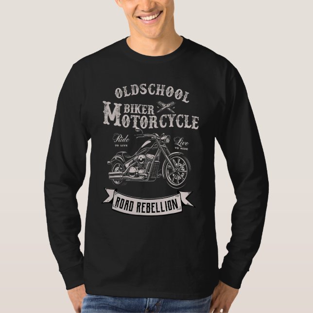 Mens Road Rebellion Original  Biker Motorcycle Old T Shirt (Framsida)