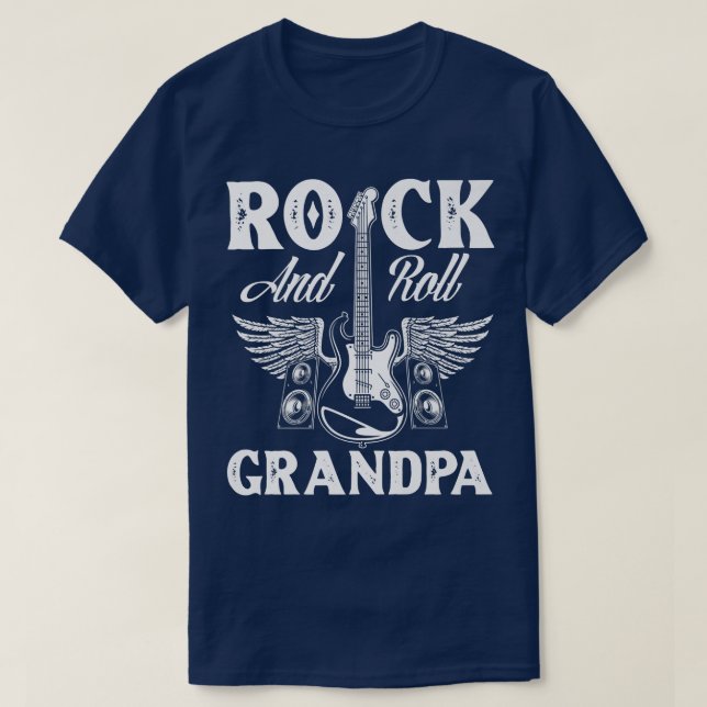 Mens Rock and Roll Grandpa Guitar Player Gift Gran T Shirt (Design framsida)