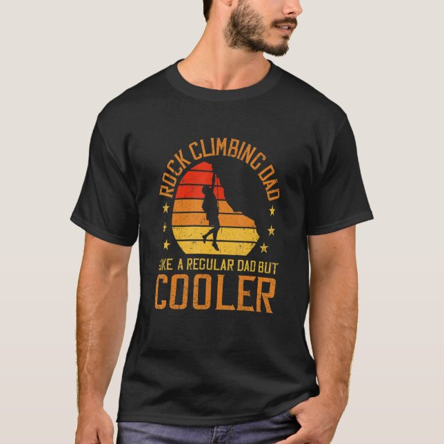 Mens Rock Climbing Dad Bouldering Rock Boulder Cli T Shirt (Framsida)