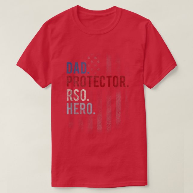 Mens RSO Dad Men's Hero Protector Father's Day  T Shirt (Design framsida)