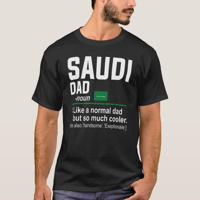 Mens Saudi Pappa Definition     Fars Dag Pappa Fl T Shirt (Framsida)