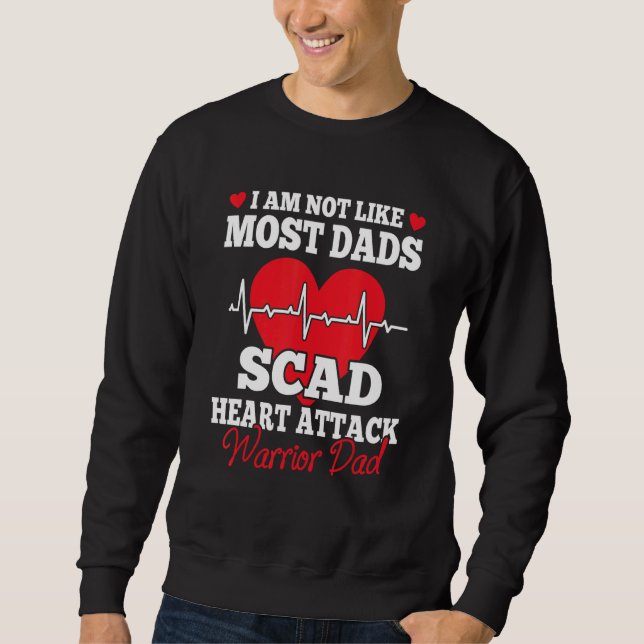Mens Scad Heart Attack Warrior Dad - Great Father  Lång Ärmad Tröja (Framsida)