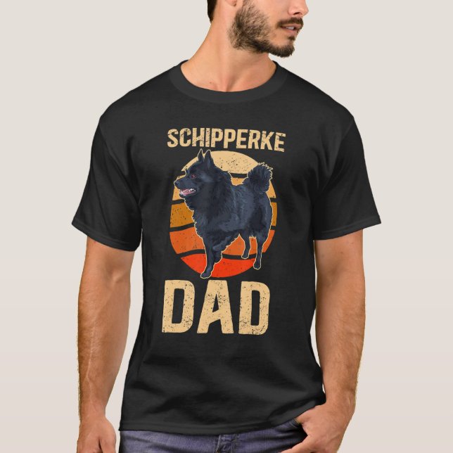 Mens Schipperke Dad Schipperkes Dog Owner Schipper T Shirt (Framsida)