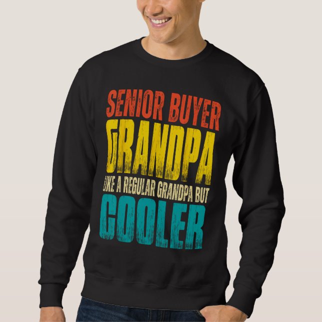 Mens Senior Buyer Grandpa  Like a Regular Grandpa  Lång Ärmad Tröja (Framsida)