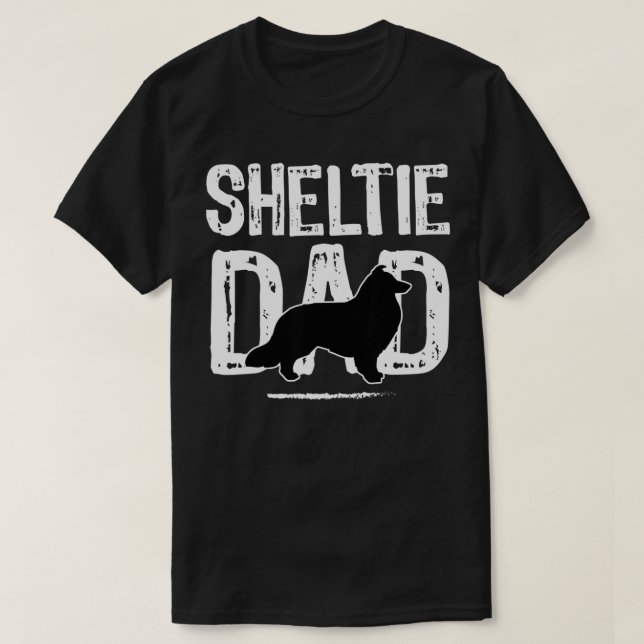 Mens Sheltie, Sheltie Dad Awesome Distressed Tet S T Shirt (Design framsida)