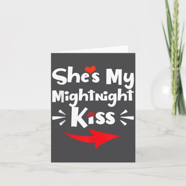 Mens She's My Midnight Kiss Happy New Year Matchin Kort (Framsida)