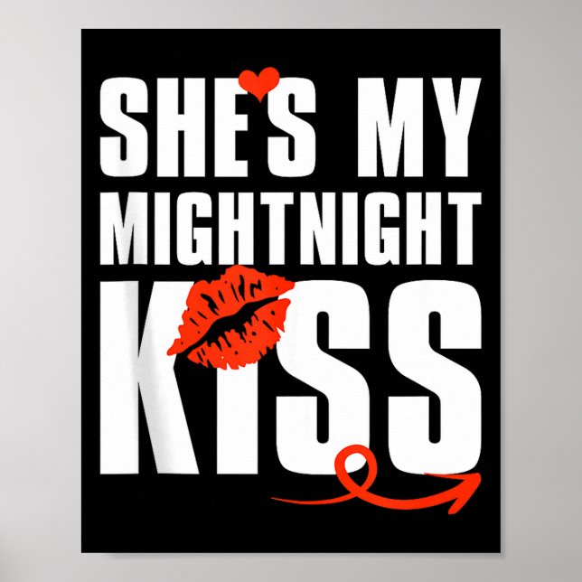 Mens She's My Midnight Kiss Happy New Year Matchin Poster (Framsidan)