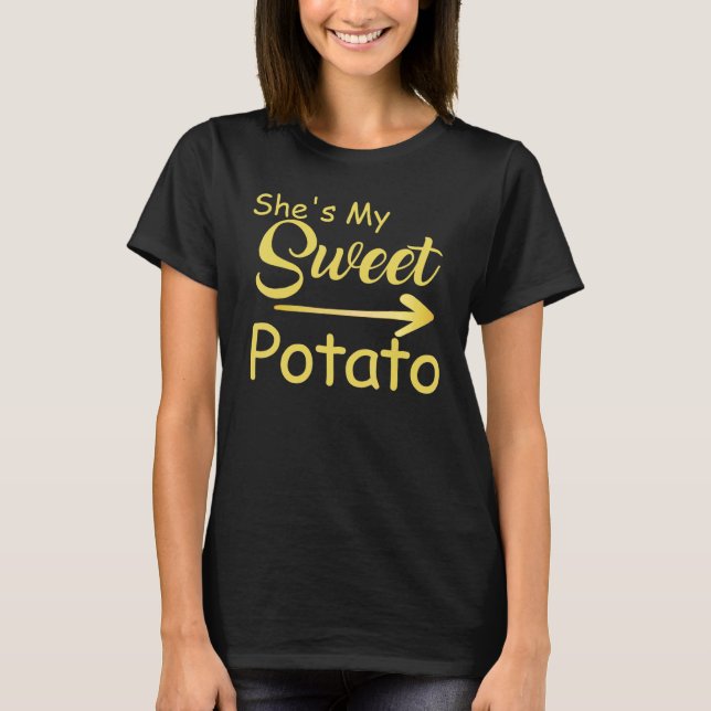 Mens She's My Sweet Potato I Yam Matching Couple A T Shirt (Framsida)