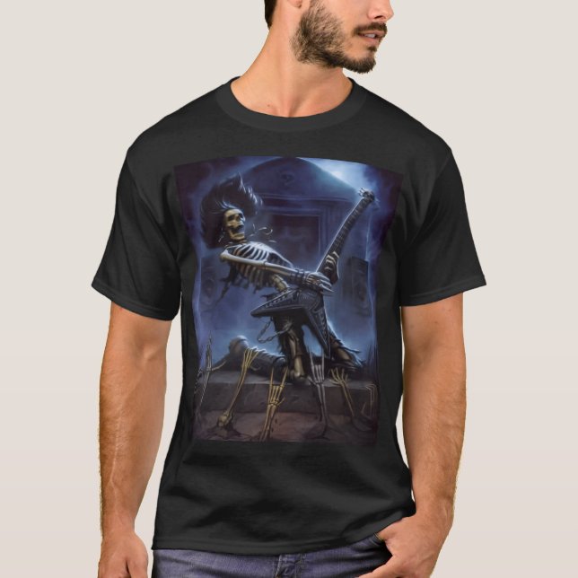 men's skeleton rockin' t-shirt (Framsida)