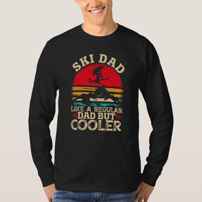Mens Ski Dad Like A Regular Dad But Cooler  Skiing T Shirt (Framsida)