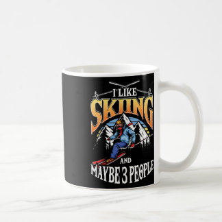 Mens Ski Lover I Like Skiing And Maybe 3 People  Kaffemugg