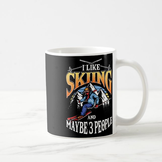 Mens Ski Lover I Like Skiing And Maybe 3 People  Kaffemugg (Höger)