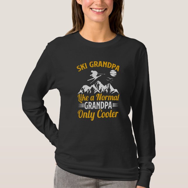 Mens Skiing  Ski Grandpa A Normal Grandpa Only Coo T Shirt (Framsida)