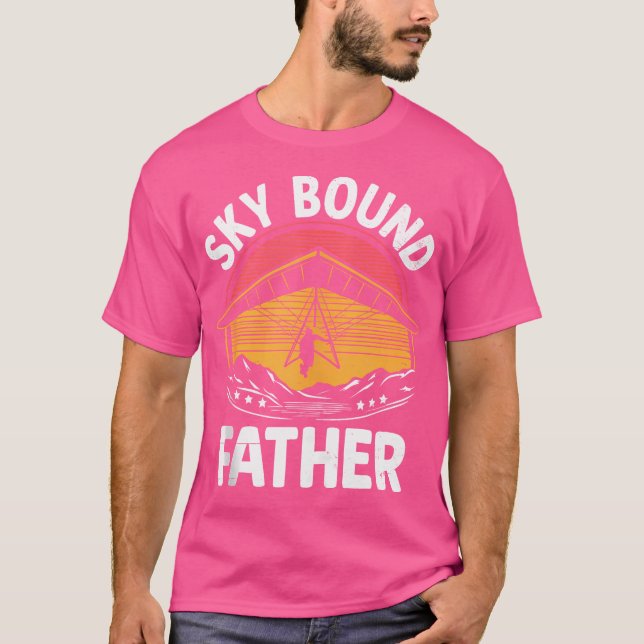 Mens Sky Bound Father Hang Gliding Hang Glider Pil T Shirt (Framsida)
