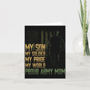 Mens Son Soldier Proud Army Mamma Militär Mor Kort