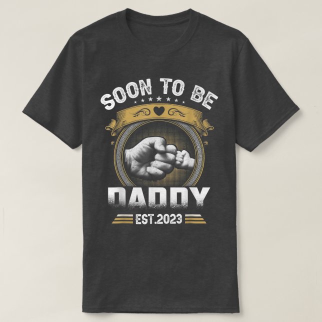 Mens Soon To Be Daddy Est  T Shirt (Design framsida)