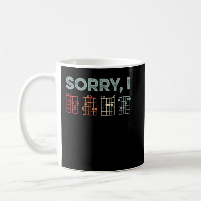 Mens Sorry I-DGAF Dold meddelande Gitarr-ackord Mu Kaffemugg (Vänster)
