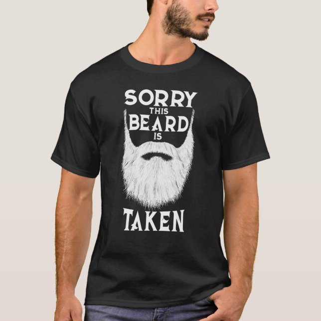 Mens Sorry This Beard is Taken Valentines Day Bear T Shirt (Framsida)