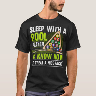 Mens sover med en poolspelare rolig biljard spel t shirt