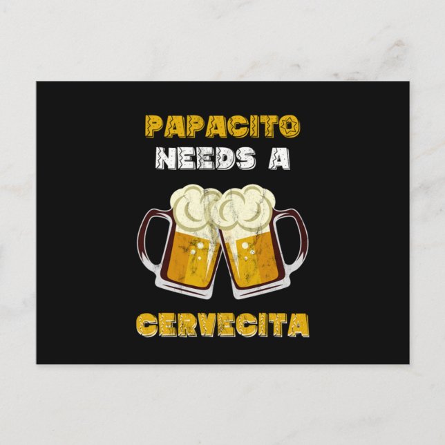 Mens Spanglish Latino Cerveza Beer Papacito Funny  Vykort (Framsida)